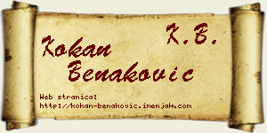 Kokan Benaković vizit kartica